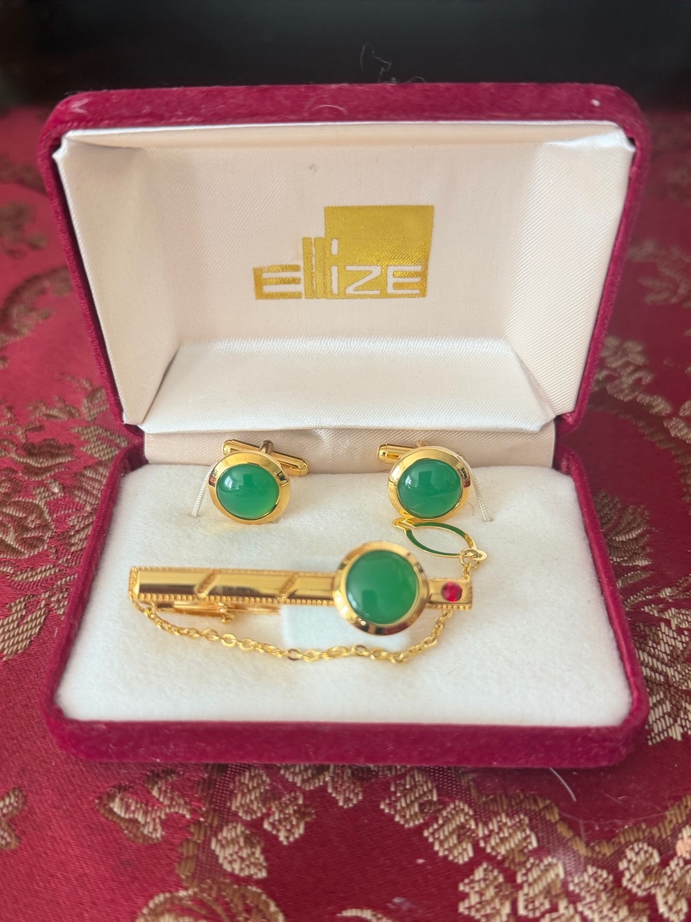 Elize Gold-Filled Tie Bar and Cufflink Set